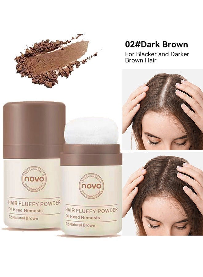 Novo Hairline Pomade Powder - Instantly Conceals Hair Loss, Hair Powder for Thin Hair, Root Touch Up Powder Hair Shadow Cover Hair Loss Instantly, Hairline Powder for Women Men, Root Touch Up Hair Powder (#02 Natural Brown) - Image 2