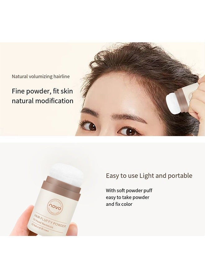 Novo Hairline Pomade Powder - Instantly Conceals Hair Loss, Hair Powder for Thin Hair, Root Touch Up Powder Hair Shadow Cover Hair Loss Instantly, Hairline Powder for Women Men, Root Touch Up Hair Powder (#02 Natural Brown) - Image 3