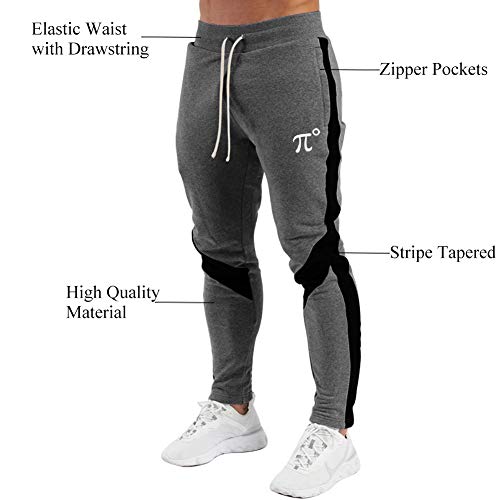 PIDOGYM Men's Track Pants,Slim Fit Athletic Sweatpants Joggers Trousers with Zipper Pockets Dark Grey - Image 5