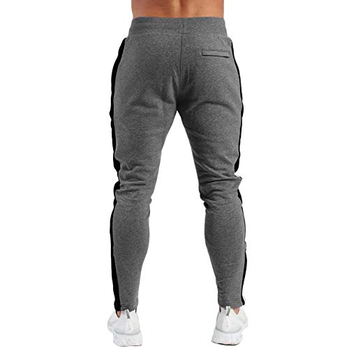 PIDOGYM Men's Track Pants,Slim Fit Athletic Sweatpants Joggers Trousers with Zipper Pockets Dark Grey - Image 3