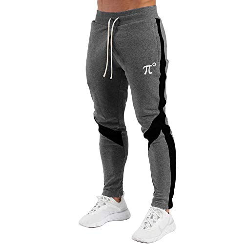PIDOGYM Men's Track Pants,Slim Fit Athletic Sweatpants Joggers Trousers with Zipper Pockets Dark Grey - Image 1