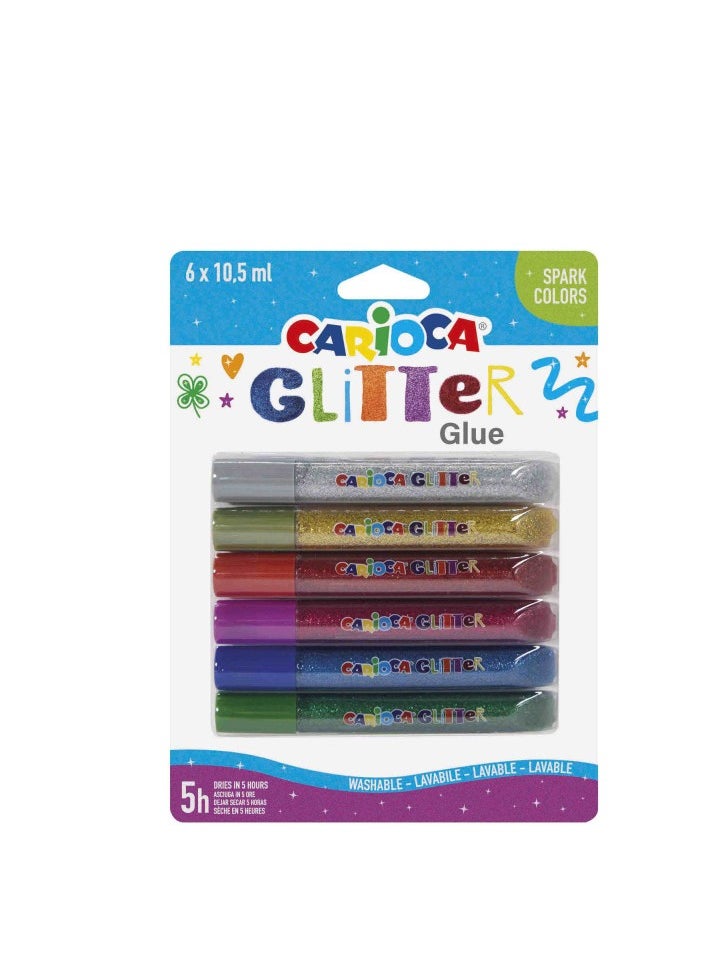 carioca Glitter Glue 6 Pcs 