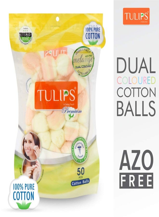 Tulips Premium Melange Dual Colored Cotton Balls (Pack 3) [ color variant] - Image 3