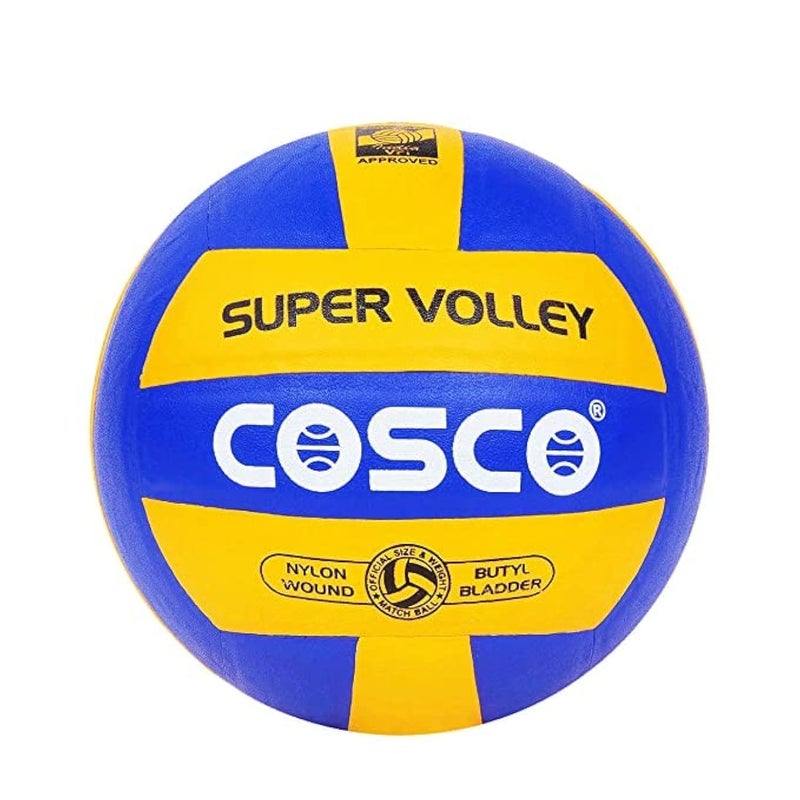 COSCO Leather Pasted Volleyball (Size 4), Multicolor - Image 1