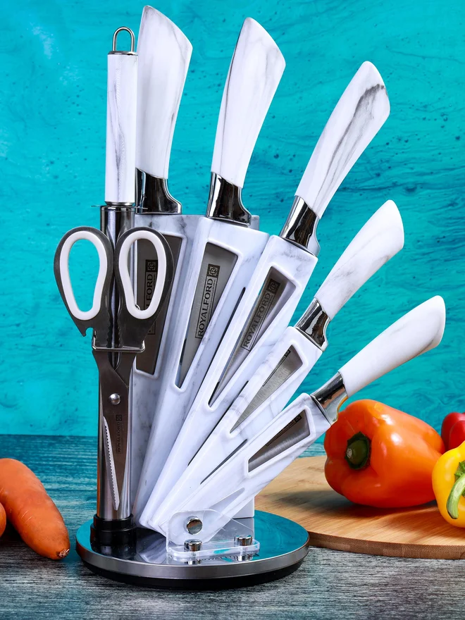 رويال فورد طقم سكاكين مطبخ  قطع مع حامل دوار