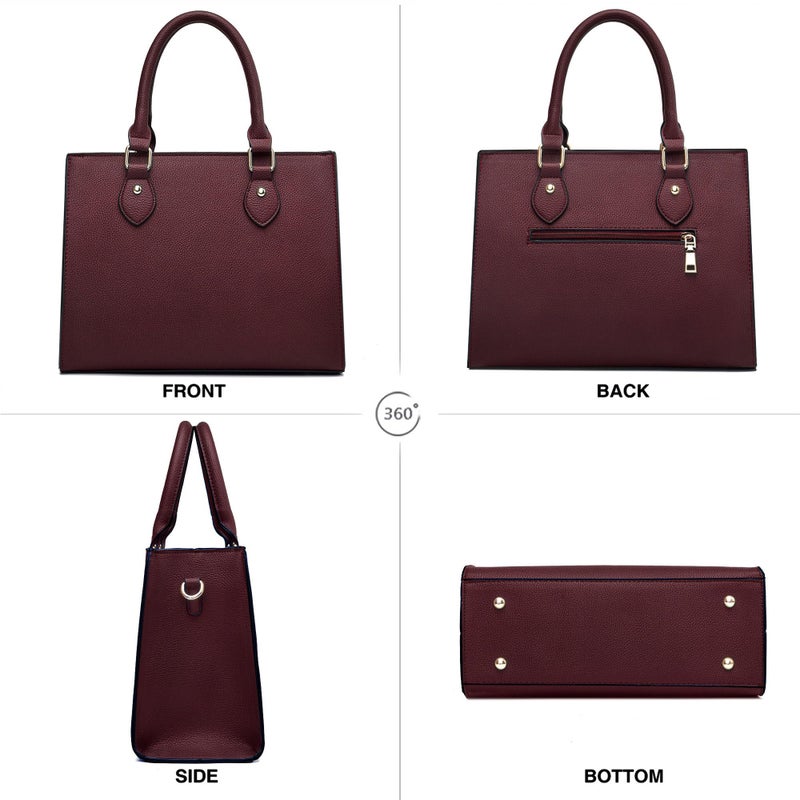Chicarousal Crossbody Purses And Handbags For Women Pu Leather Tote Top Handle Satchel Shoulder Bags (Liz Burgundy) - Image 4