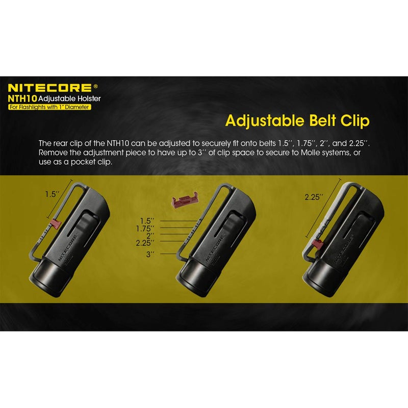 NITECORE NTH10 Adjustable Hard Holster for Flashlights with 1 inch Tube Diameter - Image 3