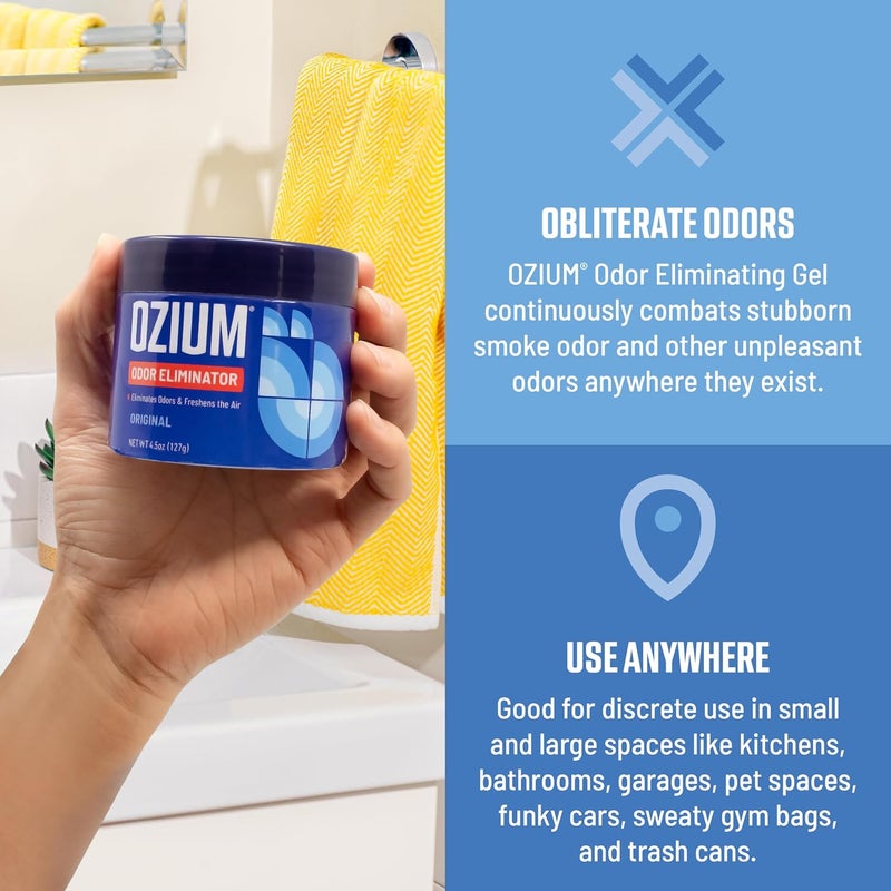 Ozium 8 Oz. Odor Eliminating Gel 6 Pack for Homes, Cars, Offices and More, 6 Pack - Image 3