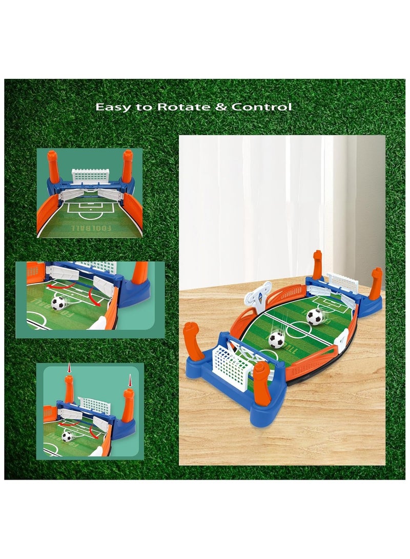 Mini Table Soccer Game, Football Table Interactive Game with 4 Footballs, Table Top Foosball Desktop Sport Board Game for Adults Kids Family Game Night Fun  - Image 3