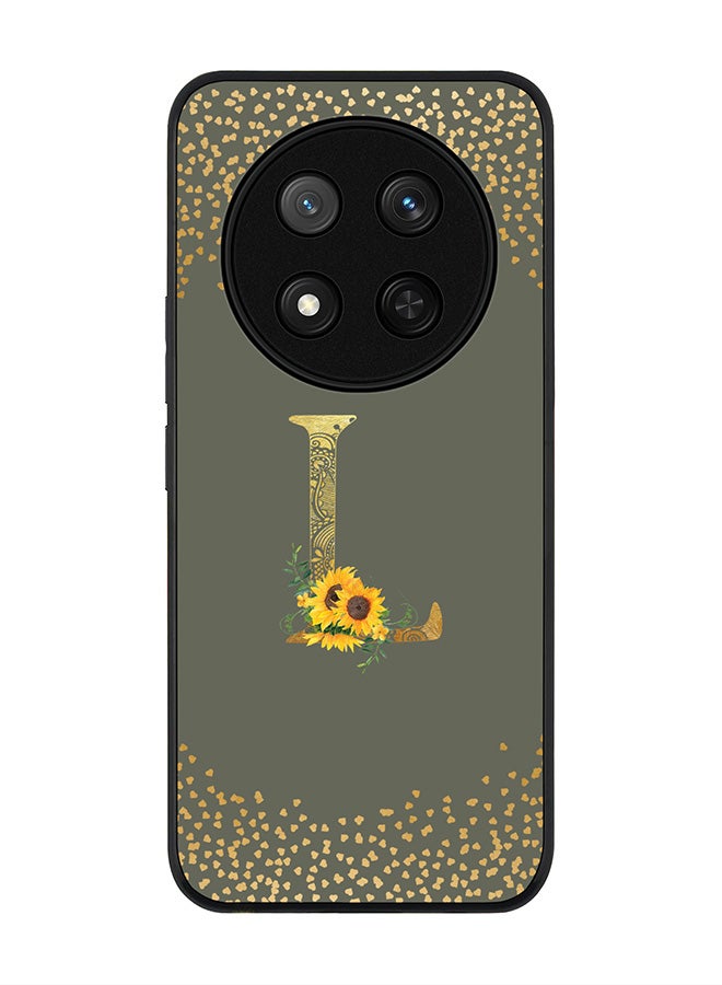 Stylizedd For Honor X9c / Honor Magic7 Lite 5G Case,Slim fit Camera Protection, Shockproof Thin Phone cover  - Custom Floral Monogram - L  (Olive Green ) - Image 1