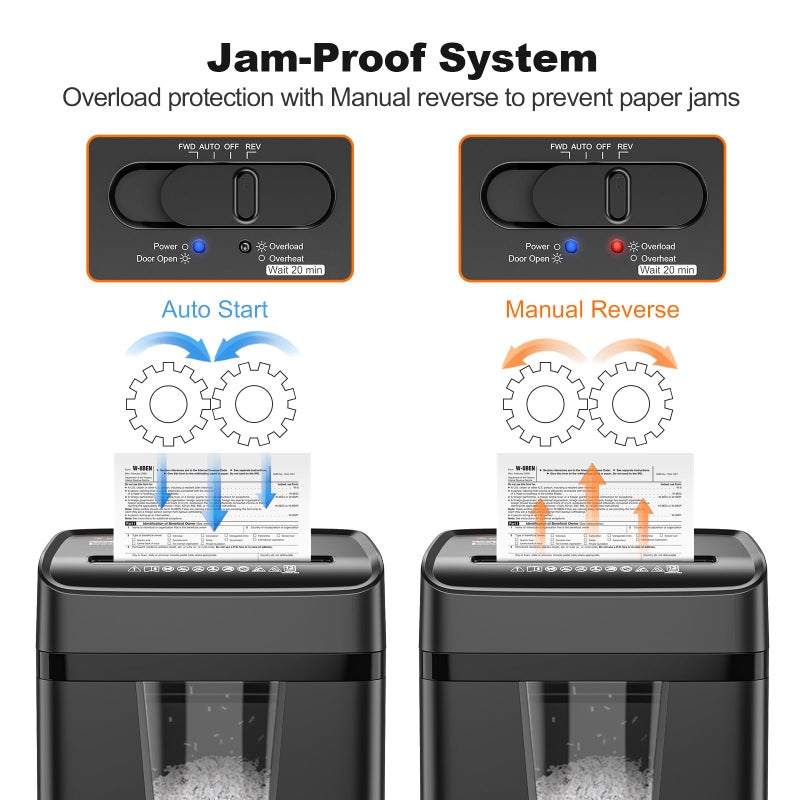 Bonsaii 12-Sheet Micro-Cut Paper Shredders for Home Office, Heavy Duty Document Shredder with 5.5 Gallon Pullout Bin for CD/Credit Card/Staple, 30 Mins Continuous Run Time, P-4 High Security, C282-B - Image 5