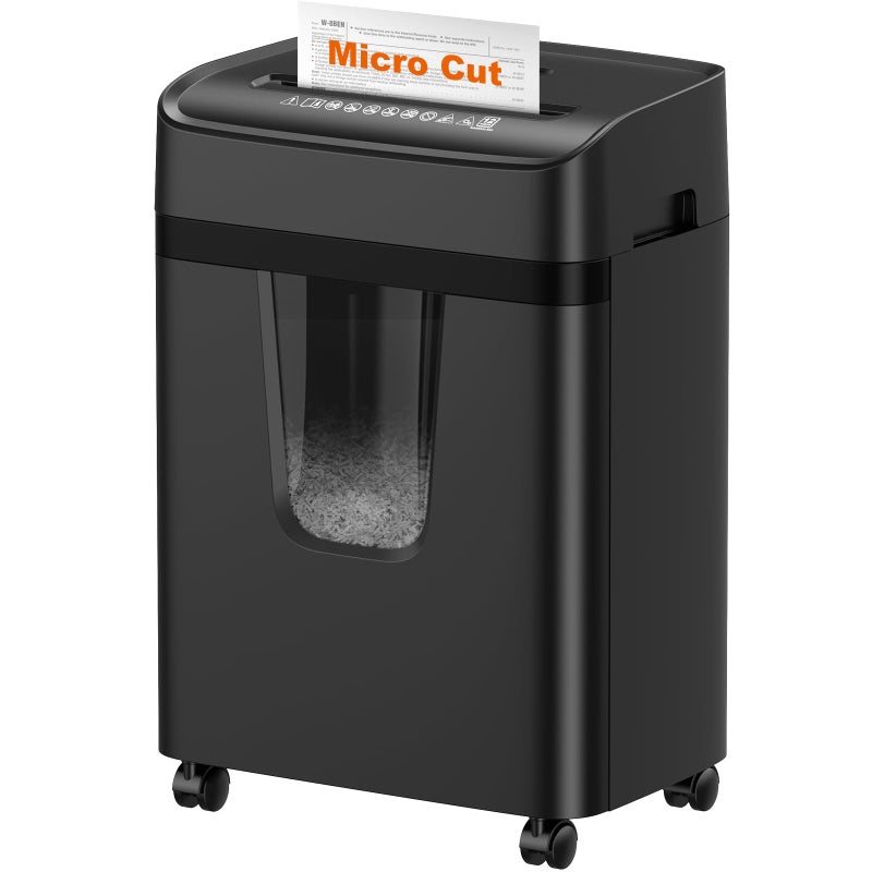 Bonsaii 12-Sheet Micro-Cut Paper Shredders for Home Office, Heavy Duty Document Shredder with 5.5 Gallon Pullout Bin for CD/Credit Card/Staple, 30 Mins Continuous Run Time, P-4 High Security, C282-B - Image 1