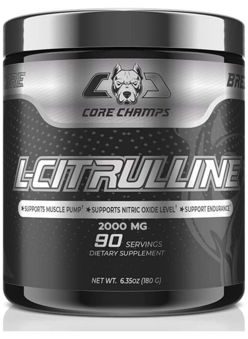 CORE CHAMPS L-Citrulline Support Muscle Pump 90 Servings 180 grams Unflavored - Image 1