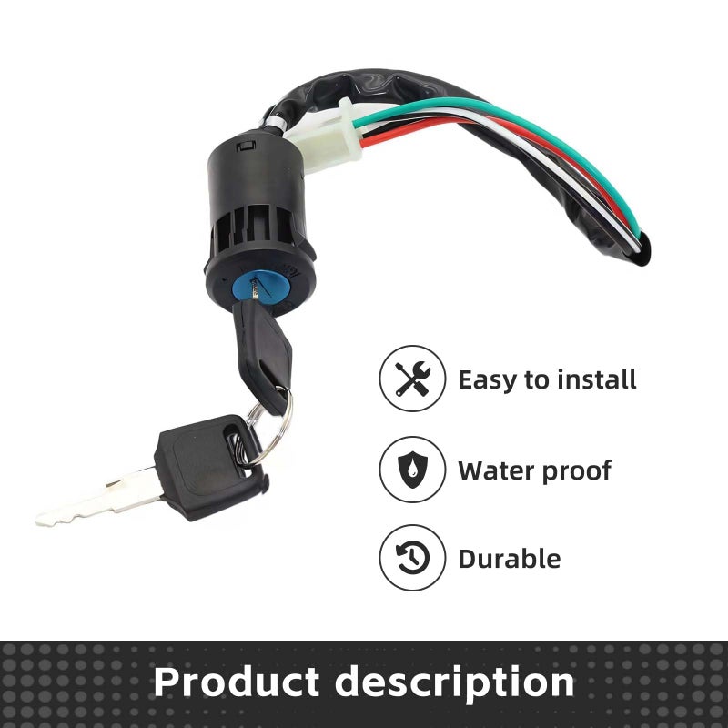 SUPAOSPG Ignition Switch with Keys 4 Wire for 50cc 70cc 90cc 110cc 125cc 150cc 200cc 250cc Taotao Buyang Coolster Kazuma Sunl Chinese ATV, Apollo Dirt & Quad Bike Go-Kart Motorcycle Switch - Image 5