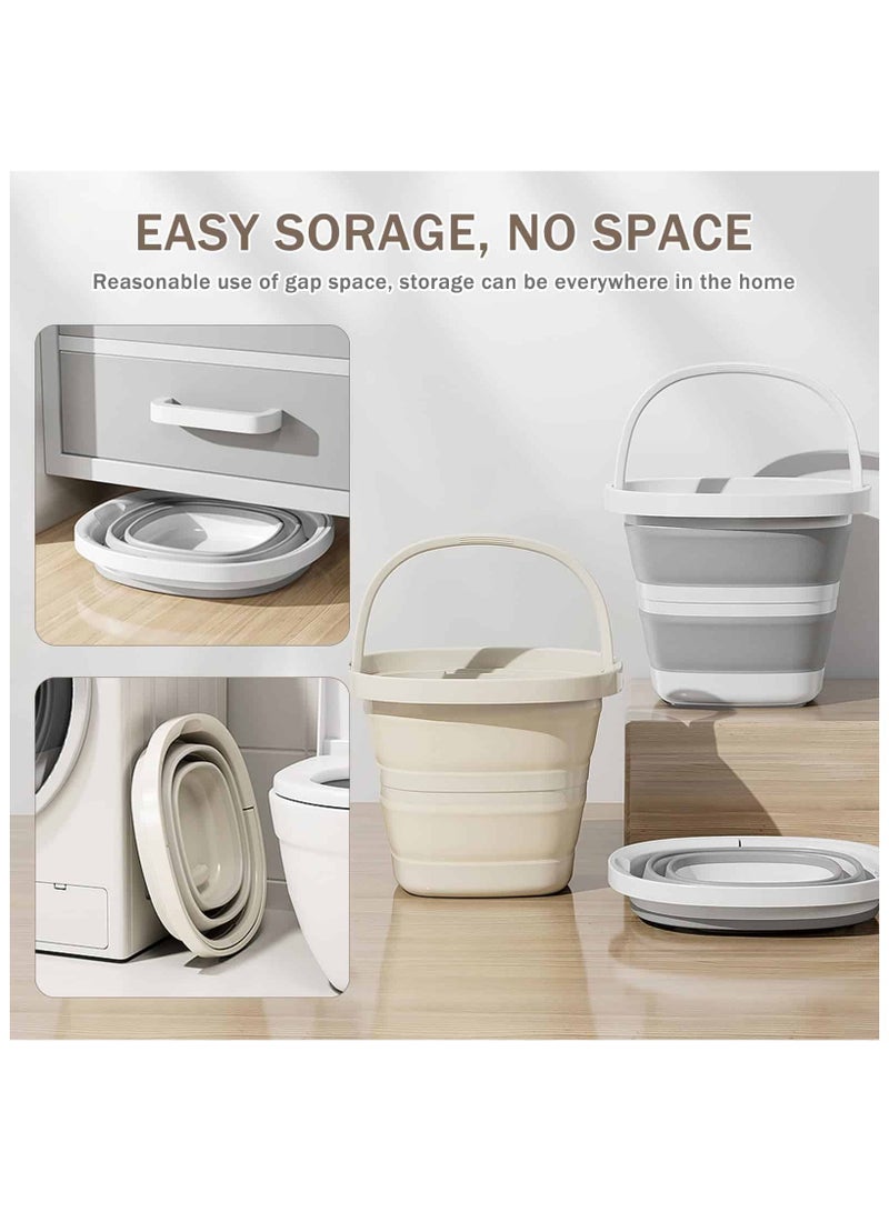 Anmi Collapsible Buckets (2.6 Gallon/10L Each), 2-Pack,Foldable Rectangular Design with Reinforced Handles, Space-Saving Storage for RV Travel, Camping, Car Wash, Fishing, Beach & Household Cleaning - Image 3