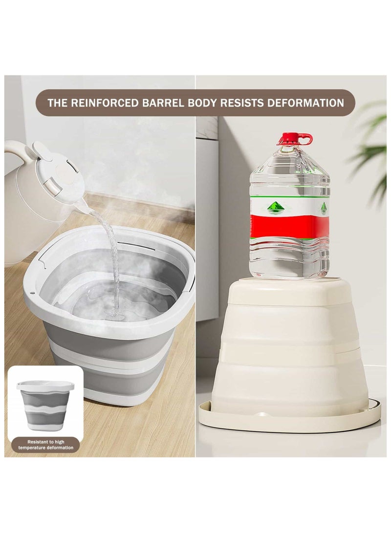 Anmi Collapsible Buckets (2.6 Gallon/10L Each), 2-Pack,Foldable Rectangular Design with Reinforced Handles, Space-Saving Storage for RV Travel, Camping, Car Wash, Fishing, Beach & Household Cleaning - Image 5