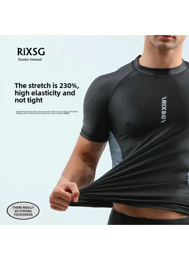 Generic - Competitive Men's Swimsuit Swim Trunks Set Swimsuit Top Full Body Men's Five Points Professional Flat Angle Quick-drying Equipment Surfing-Color:Independent Fifth Swimming Trunks- - Image 1