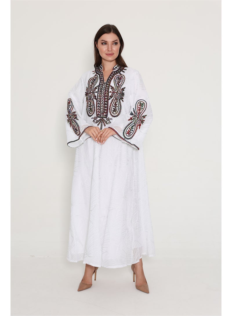 اكسا جلابية انيقة كرستال مطرزة - Image 1