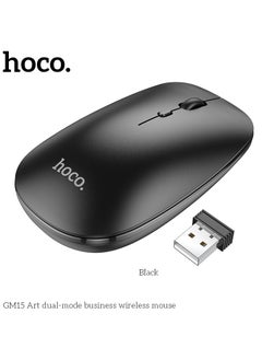 hoco. HOCO GM15 Business USB Wireless Computer Mouse-- 2.4G Dual-Channel with Comfortable Design and Smooth Tracking with PC, Mac, Laptop and Tablets - Black  - Image 1