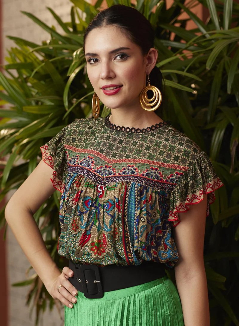 بهاني بواسطة جيوتي HUNTER GREEN TOP