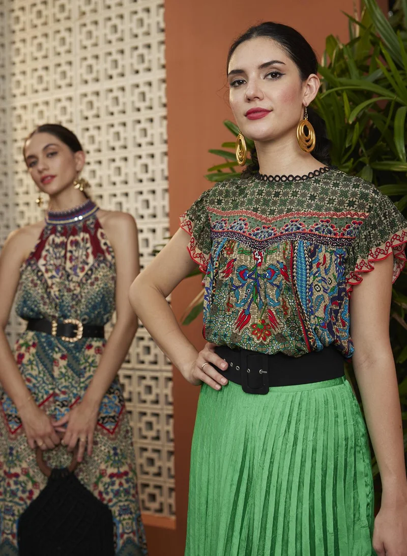 بهاني بواسطة جيوتي HUNTER GREEN TOP