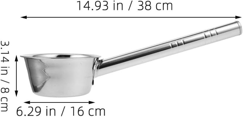 Long Handle Stainless Steel Water Ladle and Soup Dipper, 25x16cm Flat Bottom Kitchen Scoop for Serving and Canning, Sturdy Cooking Utensil for Household and Outdoor Use - Image 2