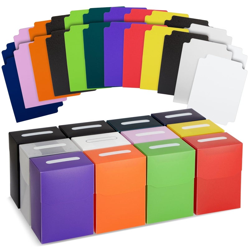 Okuna Outpost Deck Boxes with Dividers - Trading Card Storage Box & Organizer - Bulk Plastic Cases for Baseball & Game Cards - 2.88 x 1.88 x 3.88 in, Multicolor, 12-Pack - Image 1
