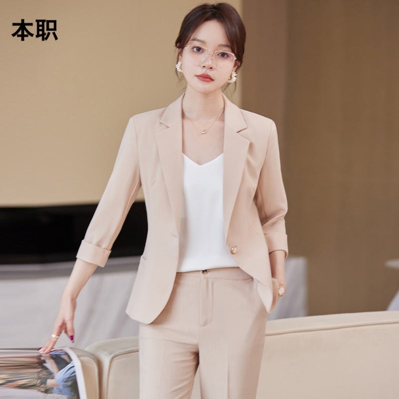 [Seven-Point Sleeve Thin] Suit Jacket Women'S Summer Casual Professional Dress Small Men Fashion Slim Suit Suit - Image 5
