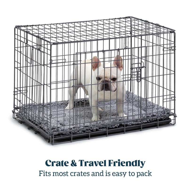 PELZIN Stoutwool Indestructible Dog Bed - Fluffy Chew Proof Dog Crate Pad - Tough Kennel Pad for Aggressive Chewers - Washable, Ideal for Large Breeds & Fits 36-Inch Crate - 35"x22", Charcoal - Image 5