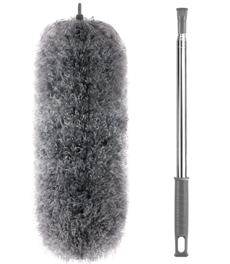 DONDA Flexible Extendable Microfiber Feather Duster 100 Cm Long Duster for High Ceiling FansWindow Blinds Furniture Fan Cleaning Duster Grey - Image 2