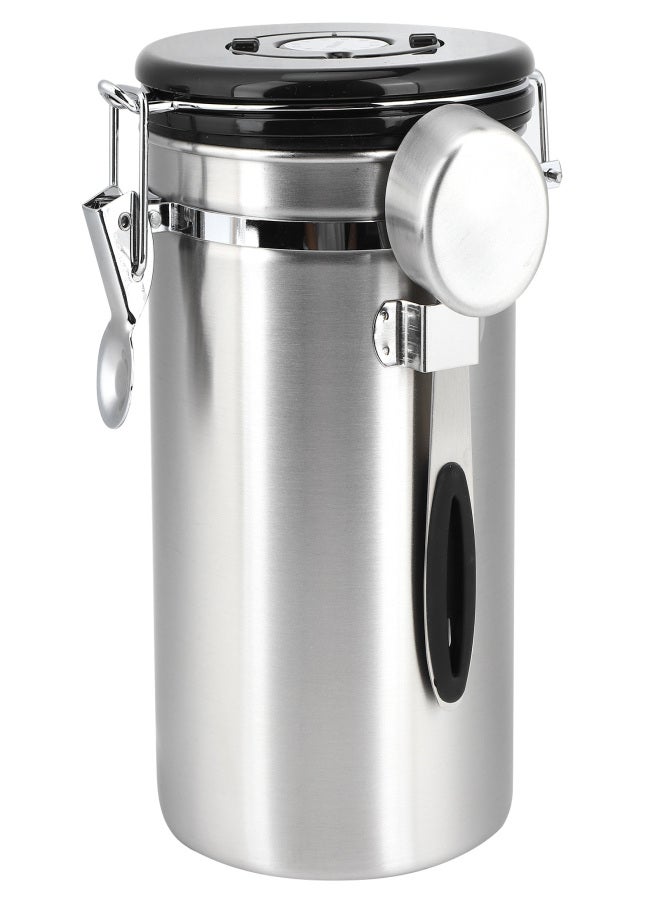 Stainless Steel Coffee Bean Airtight Canister Tea Dried Fruits Storage Container 1.8L - Image 2