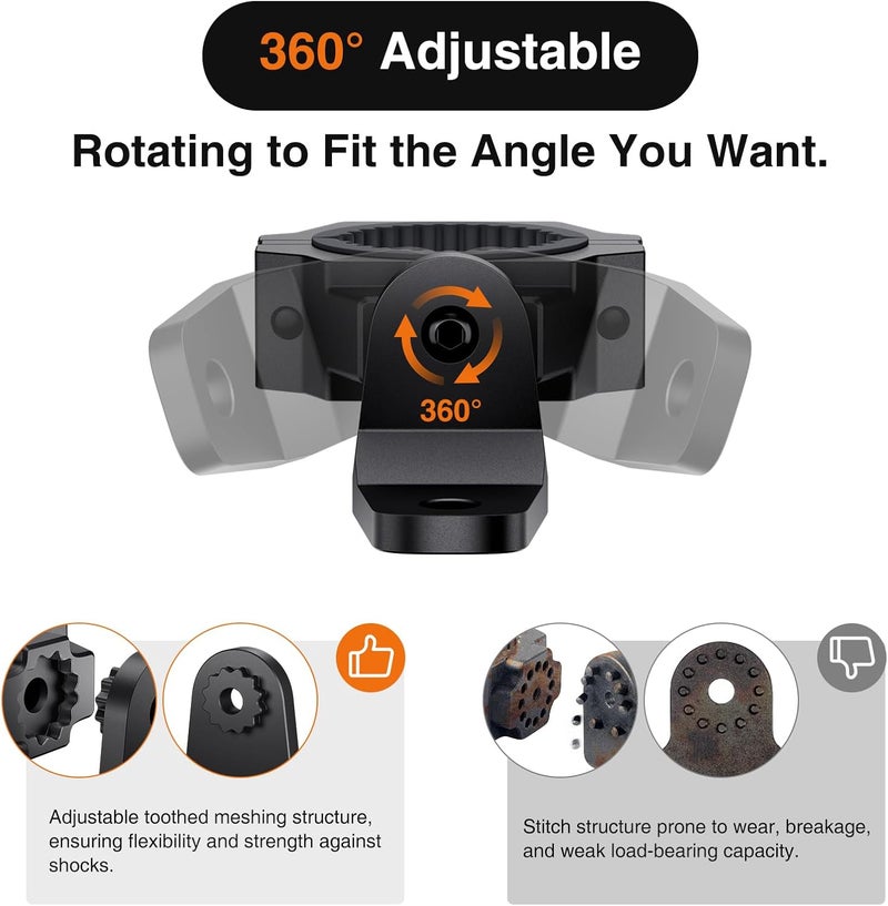 Ehaho 2 Pack Heavy Duty UTV Whip Mount - Adjustable Flag and Light Mounting Bracket for 1" to 2" Roll Cage - Image 3