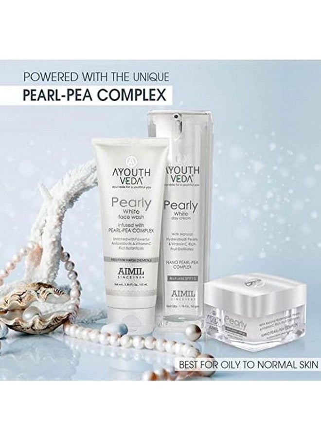 AYOUTHVEDA Pearly White Skin Brightening Kit Natural Spf 15 Glowing Radiant ; Pearly White Face Wash ; Pearly White Day Cream ; Pearly White Night Cream  - Image 3