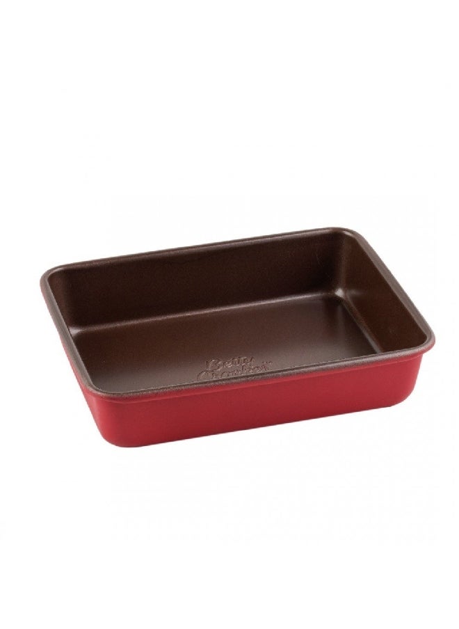 Betty Crocker - Durable Rectangular Non-Stick Coated Carbon Steel Roasting Pan Red 4.5 x 17 x 22 cm BC1067 - Image 1