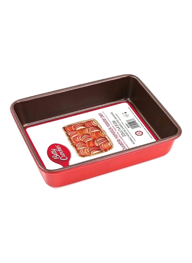 Betty Crocker - Durable Rectangular Non-Stick Coated Carbon Steel Roasting Pan Red 4.5 x 17 x 22 cm BC1067 - Image 1