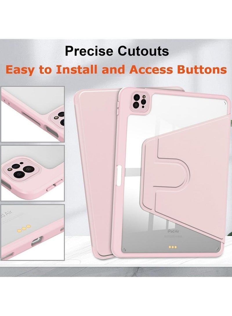 DUSALA Rotating Case for iPad Pro 12.9-Inch (2022), with Pencil Holder,360 Degree Rotation Protective Stand Slim Cover Clear Back, Auto Wake/Sleep (iPad Pro 12.9) - Image 5