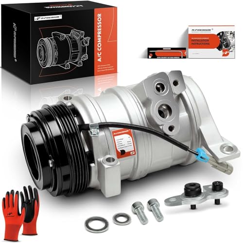 A-Premium AC Compressor with Clutch Compatible with Chevrolet, GMC Models - Silverado, Sierra, Tahoe, Yukon, Suburban, Express, Escalade, Savana, Avalanche, & More - It Comes with 2 Mounting Holes - Image 1