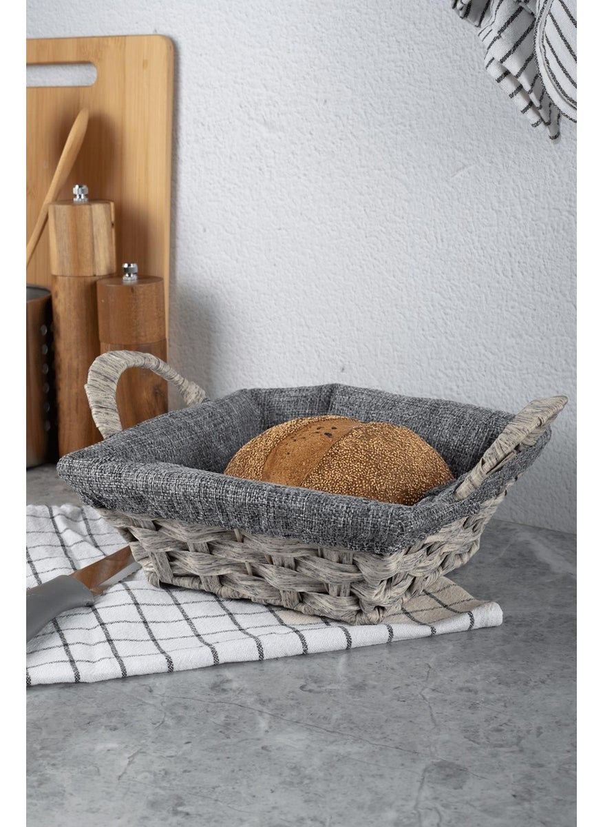 PEROTTI Benito Gray Wicker Bread Basket  - Image 2