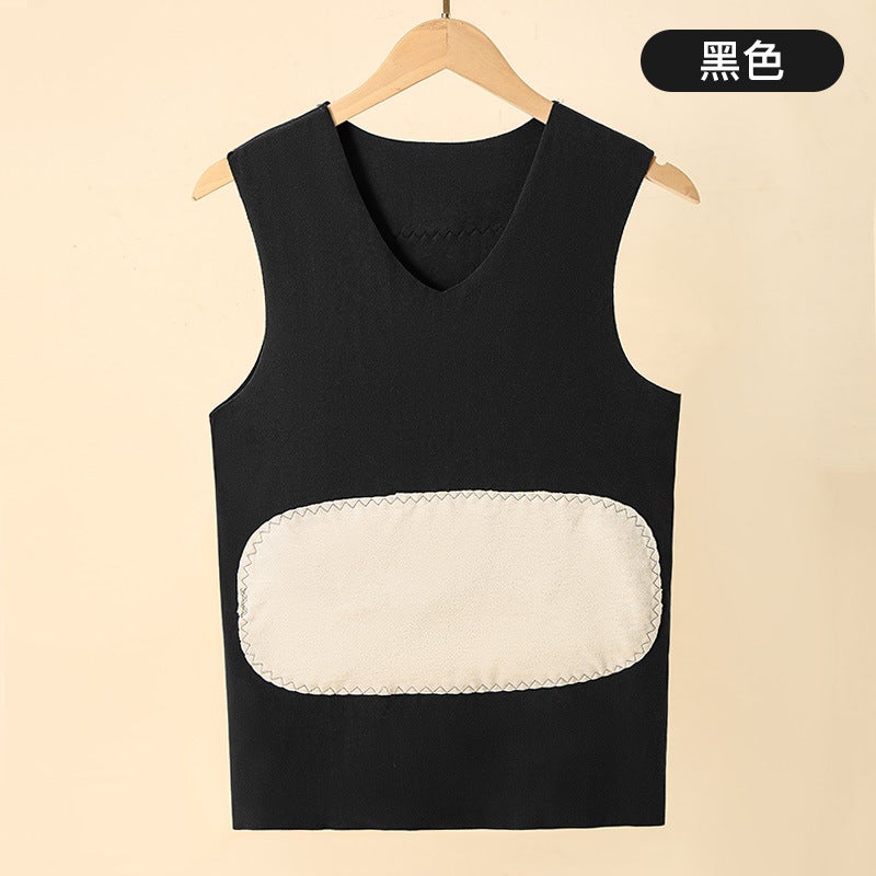 Men'S And Women'S Seamless Thermal Vest, Brushed Camisole, Solid Color Top, Reversible And Can Be Worn Outside, Vest Style - Image 1
