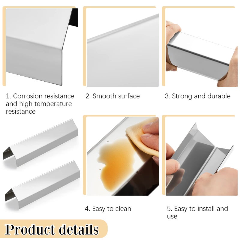 Ferraycle 2 Pcs Deep Fryer Splash Guard Stainless Steel Joining Strip 20 Gauge Thickness Commercial Deep Fryer Joint Adapter Connector Curved Parts(23"L x 1 1/2"Wx2"H) - Image 4