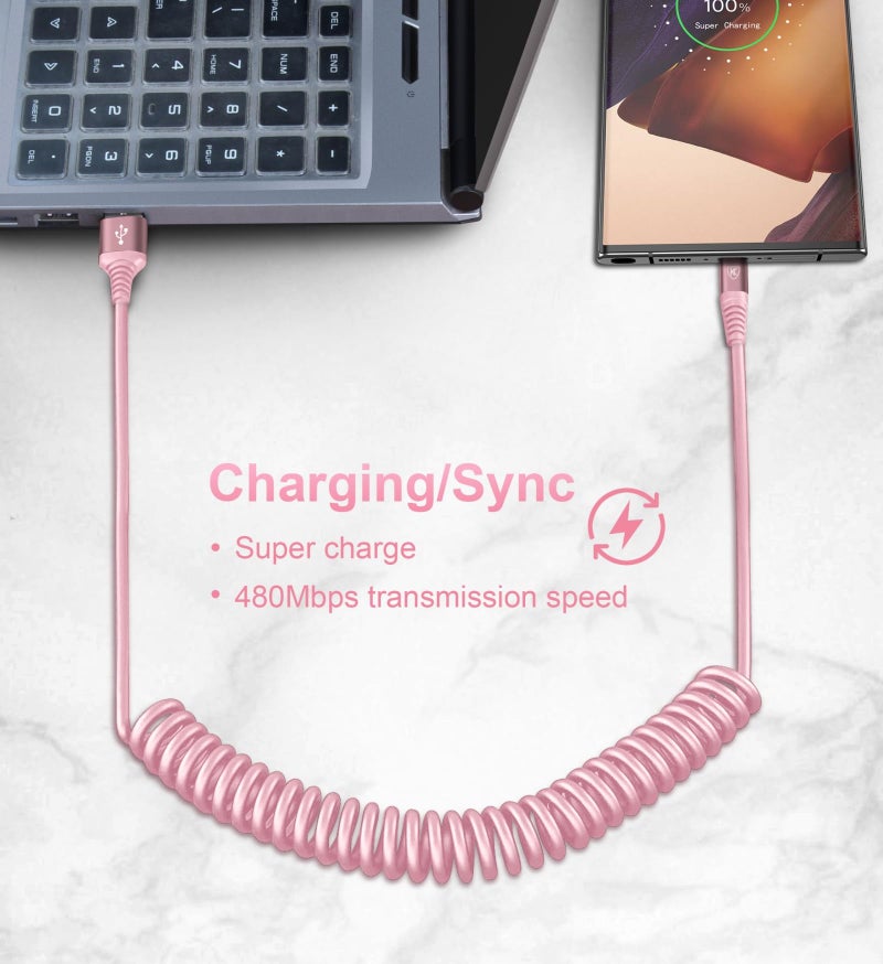 KIYODA USB A to C Cable Fast Charging 3FT for Car, 2Pack USB Type C Charger Cable for iPhone 16, USB-C Cable Compatible with iPhone 17/16/15/Plus/Pro/Pro Max/Samsung Galaxy A10e A20-Pink - Image 4
