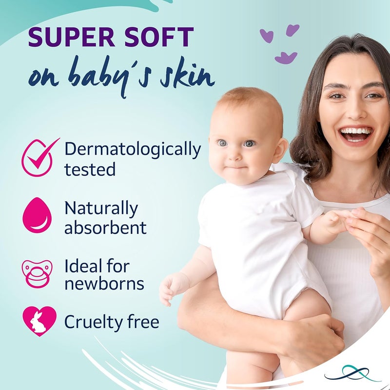 Lil-Lets كرات قطنية للأطفال من ليل-ليتس - 100 قطعة، عضوية معتمدة، فائقة النعومة ولطيفة على حديثي الولادة - Image 3