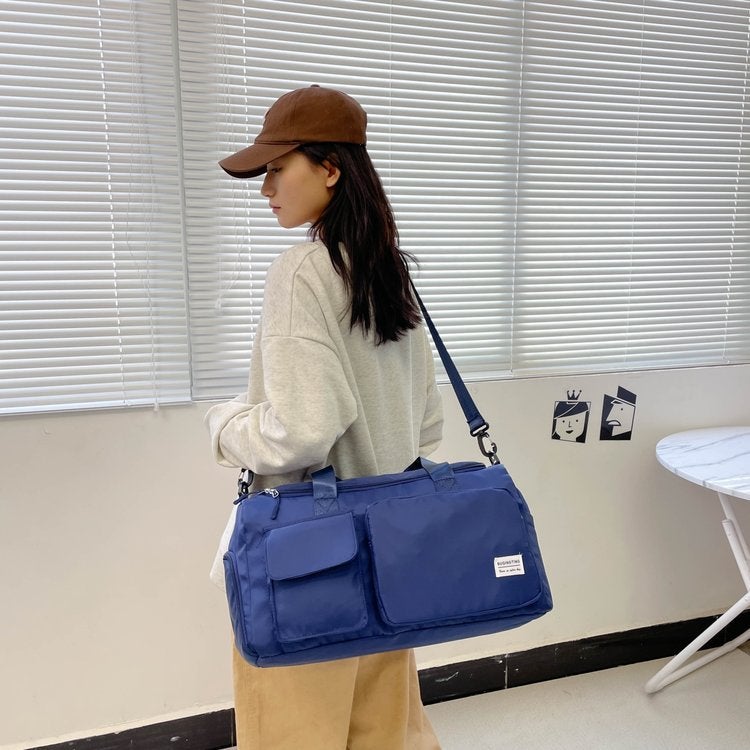 Generic Wholesale Travel Bag Short-distance Boarding Business Travel Large Capacity Lightweight Duffel Bag Mens and Womens Fashion Yoga Gym Bag Dark blue 