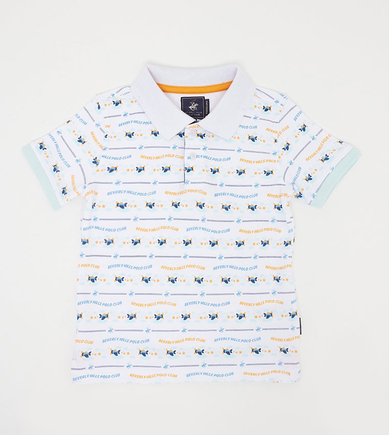 Beverly Hills Polo Club Logo Detailed Short Sleeves Printed Polo