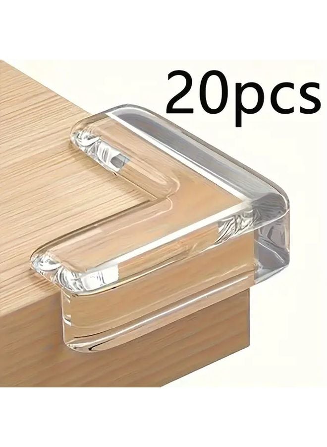 20 Pcs Transparent Silicone Anti Collision Corner Set For Furniture Edge And Power Outlet Protection - Image 1