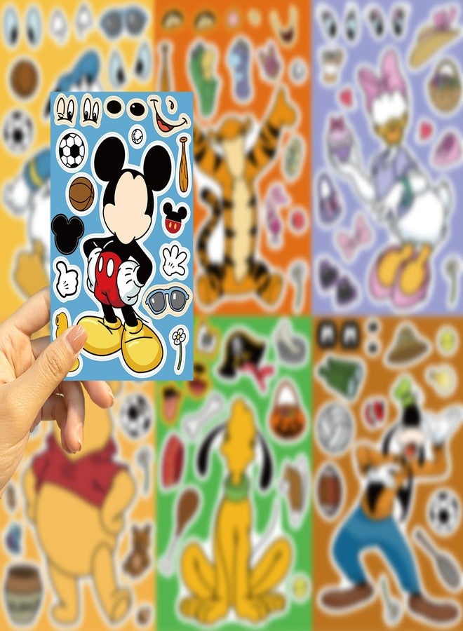 MINRAIN 24 Sheets Disney Mickey Stickers for Kids Make Your Own, Girls Make a Face Stickers, Classroom Rewards, Art Craft Party Supplies - Image 5