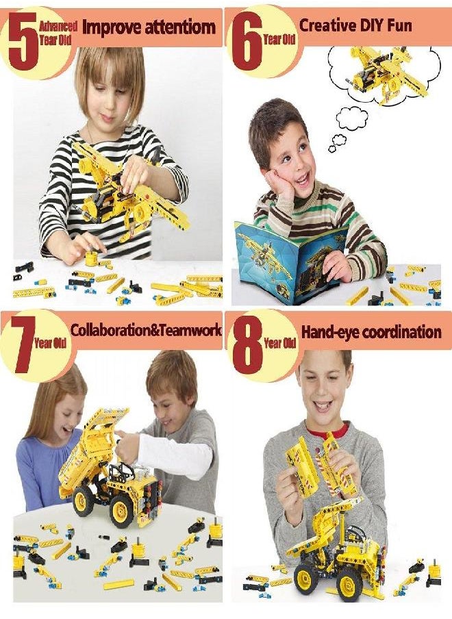Gili Gili STEM Building Toy for Boys 8-12 - Dump Truck or Airplane 2 in 1 Construction Engineering Kit (361pcs) Best Gift for Kids Age 6 7 8 9 10 11 12+ Years Old  - Image 3