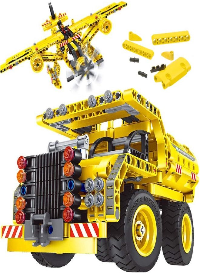 Gili Gili STEM Building Toy for Boys 8-12 - Dump Truck or Airplane 2 in 1 Construction Engineering Kit (361pcs) Best Gift for Kids Age 6 7 8 9 10 11 12+ Years Old  - Image 1