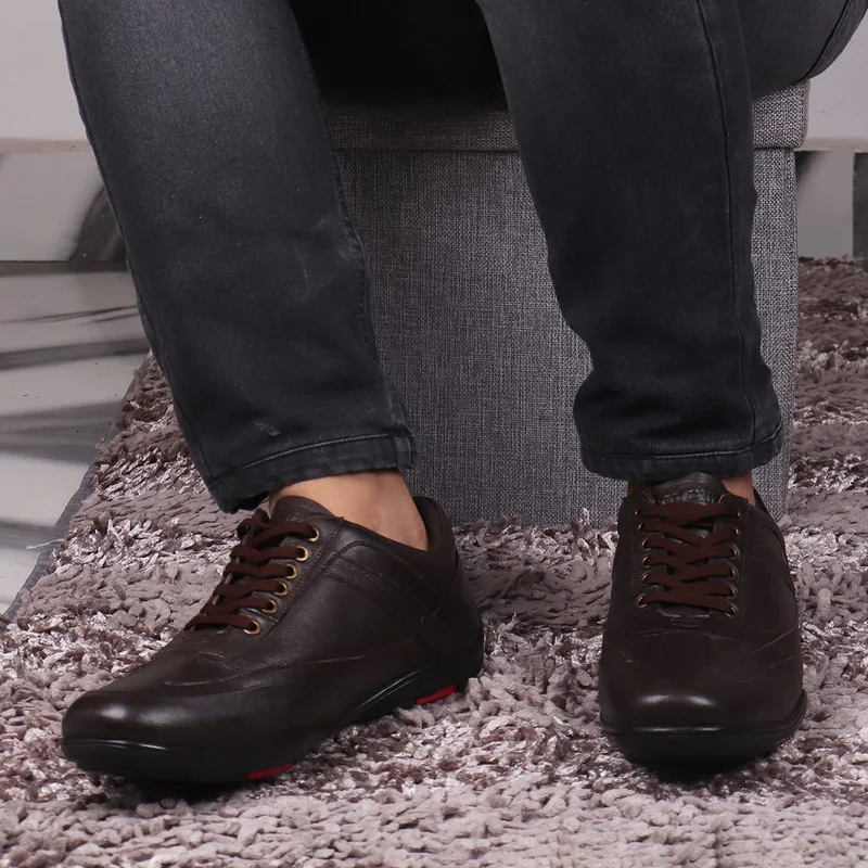 Red Chief Comfortable Genuine Leather Sneaker For Men | Rc3754 Brown