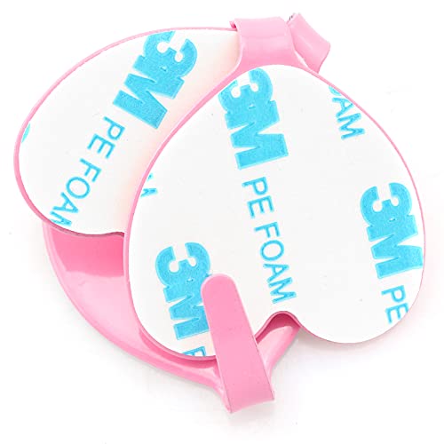 Lind Kitchen 5PCS 40x45mm Stainless Steel Heart-Shaped Hook Heart Shaped Multifunctional Self Adhesive Door Hook Coat Hooks Wall Mounted Coat Rack Closet Hooks, Nordic Pink - Image 3